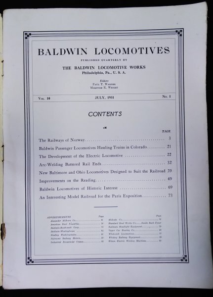 S368 戦前 昭和6年 鉄道資料【BALDWIN LOCOMOTIVES Vol.10 JULY 1931 No.1／BLW アラスカ鉄道 蒸気機関車 停車場 ／写真多数 84頁】の画像2