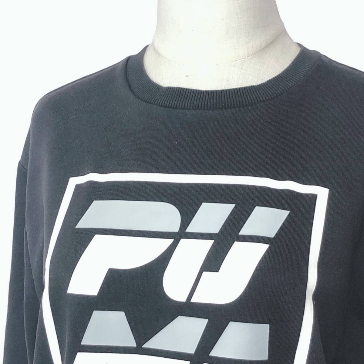 Y0978 PUMA メンズ トップス Tシャツ 長袖 厚手 伸縮性 サイズ160 ブラック 黒 プリント 綿素材含 シンプル カジュアル クール 春秋 キッズ_画像5