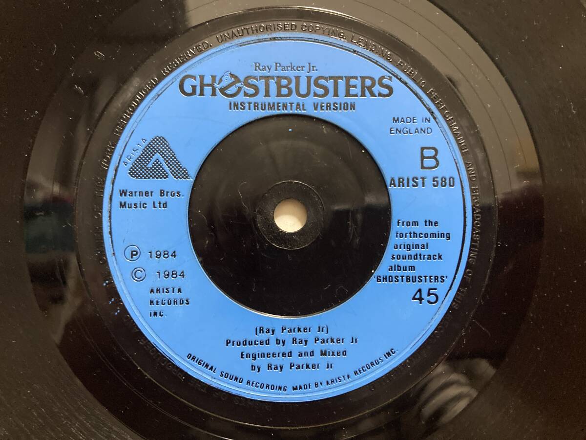【7インチ】RAY PARKER Jr. ☆ Ghostbusters c/w Instrumental Version 84年 UK Arista アナログ ゴーストバスターズ 全米1位 良音_画像4