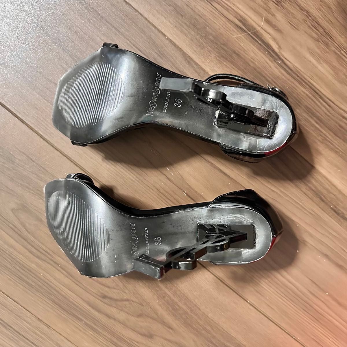 YSL サンローラン サンダル ハイヒール パンプス 黒 エナメル 36 YSL サンローラン サンダル ハイヒール パンプス 黒 エナメル 36