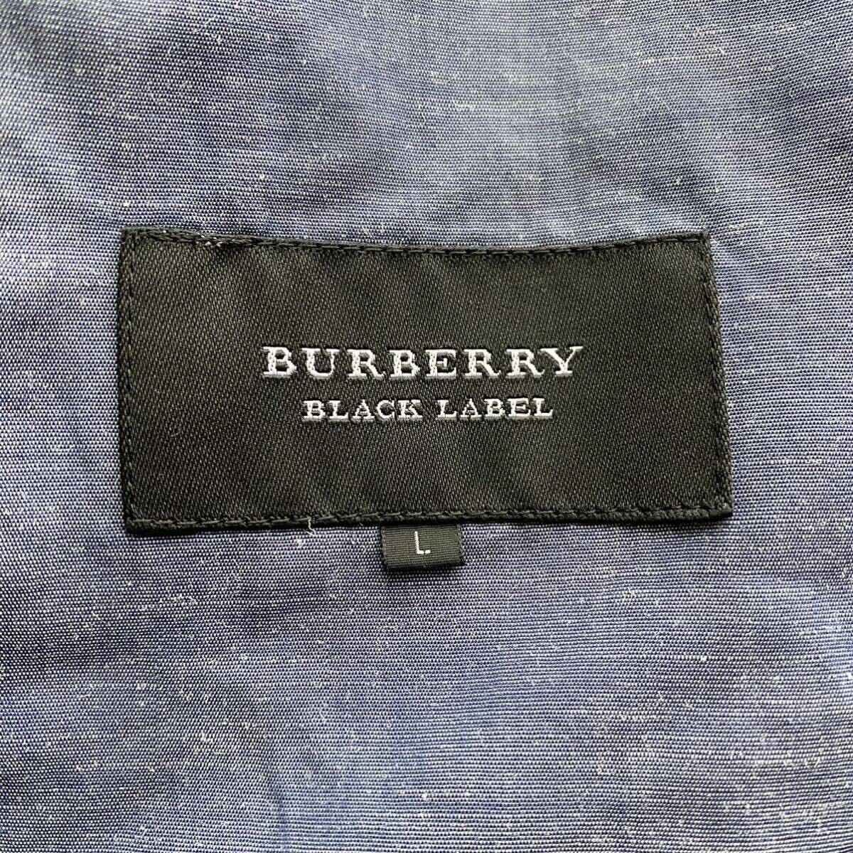 極美品/Lサイズ/BURBERRY BLACK LABEL バーバリーブラックレーベル ジャケット リネンジャケット サマージャケット 麻 裏チェック 春夏 の画像6