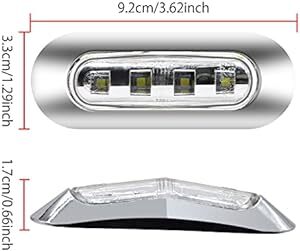 X-STYLE サイドマーカーランプ 12V 24V 白 4連LED 車幅灯 リアサイドライト 信号灯 トラック トレーラー バス_画像2