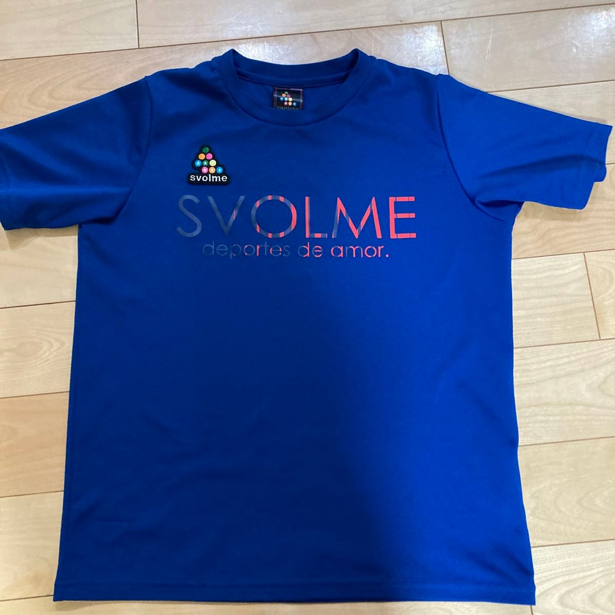 SVOLME プラクティスシャツ 160  ブルー  半袖 プラシャツ サッカー フットサル Tシャツ  ロゴ　ネイビー系ブルー　