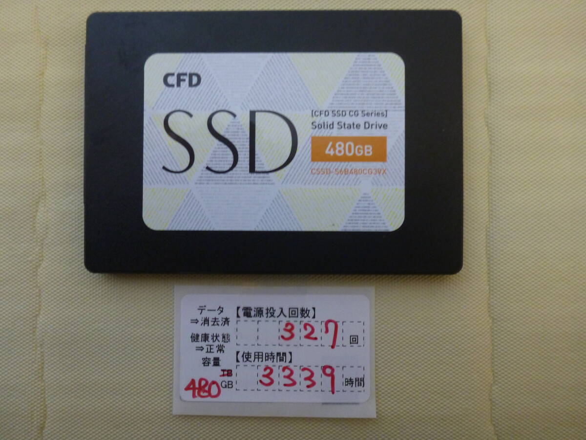 管理番号 T-03287 / SSD / CFD / 2.5インチ / 480GB / ゆうパケット発送 / データ消去済み / ジャンク扱いの画像2