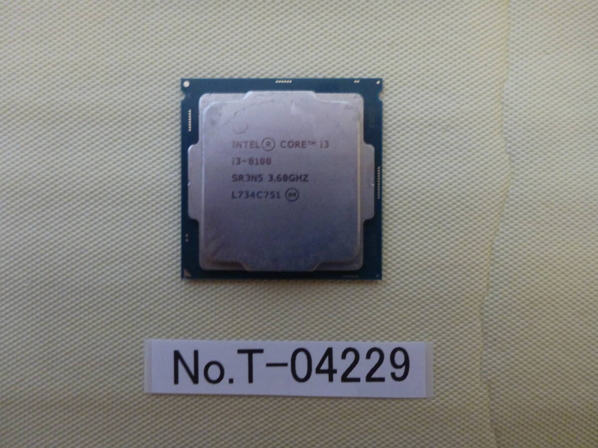  control number T-04229 / INTEL / CPU / Core i3-8100 / LGA1151 / BIOS start-up has confirmed /.. packet shipping / junk treatment 