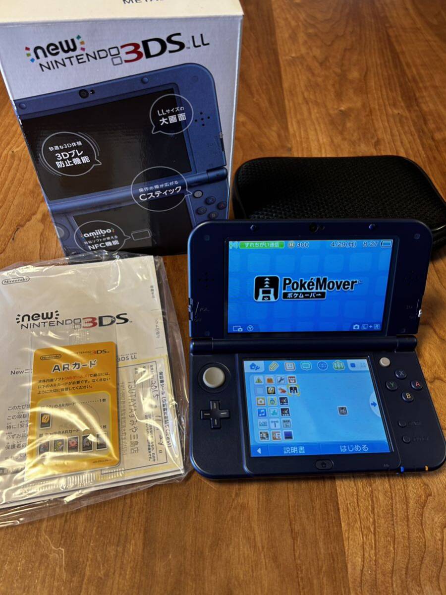 美品　Nintendo ニンテンドー New 3DSLL ブルー ポケモンバンク　ポケムーバー　ダウンロード済み