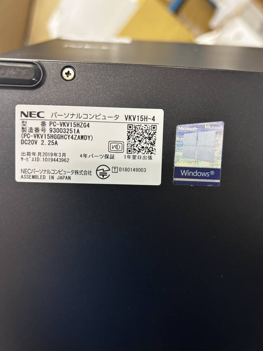 難 軽量 NEC PC-VKV15HZG4 12インチFHD (Core i7-8500Y/メモリ8GB/SSD128GB/Webカメラ/無線Lan)バッテリー残81%/AC有り/ S2311-055の画像4