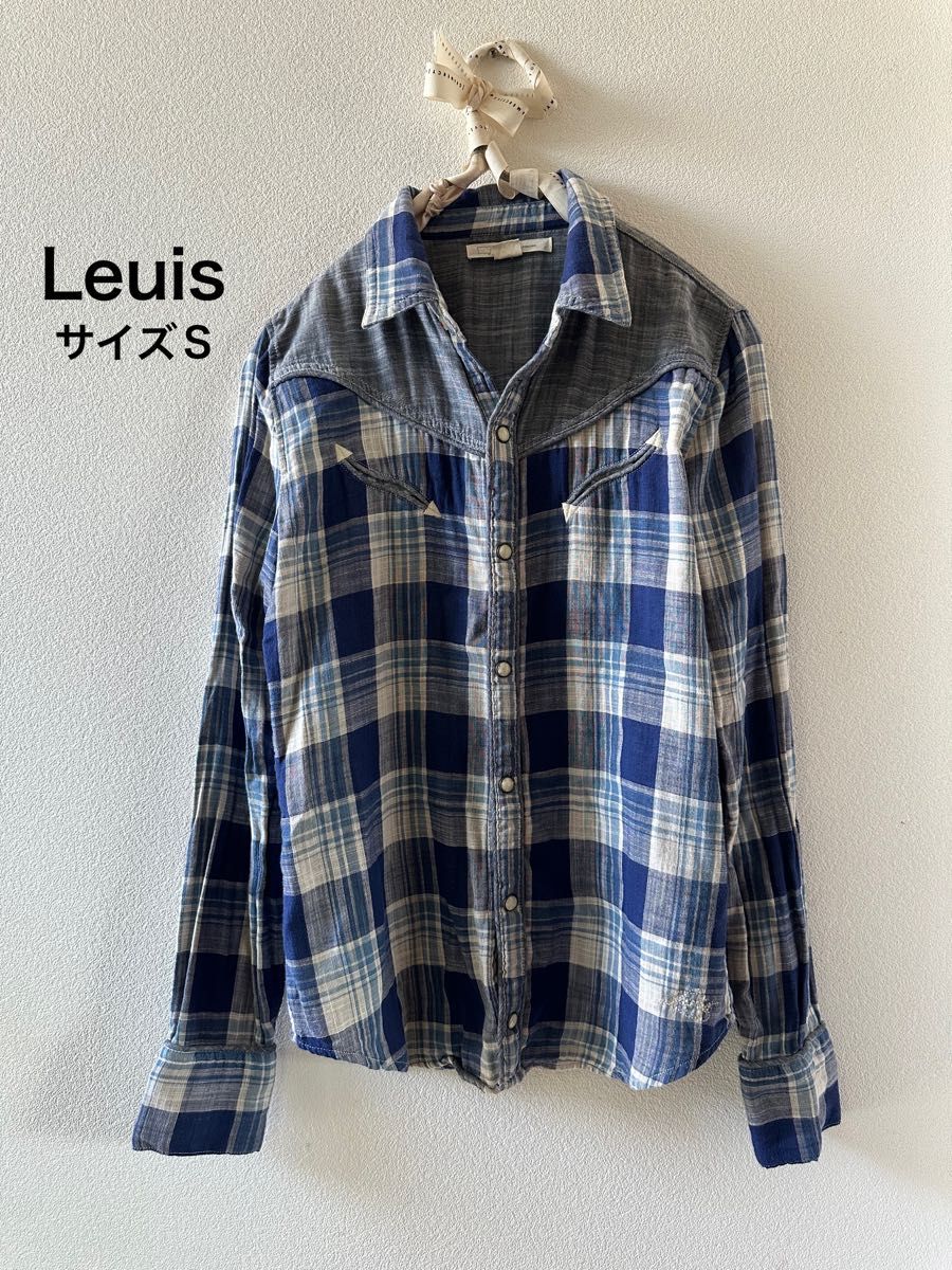 Leuis シャツ チェック柄 長袖シャツ シャツ 長袖 チェック