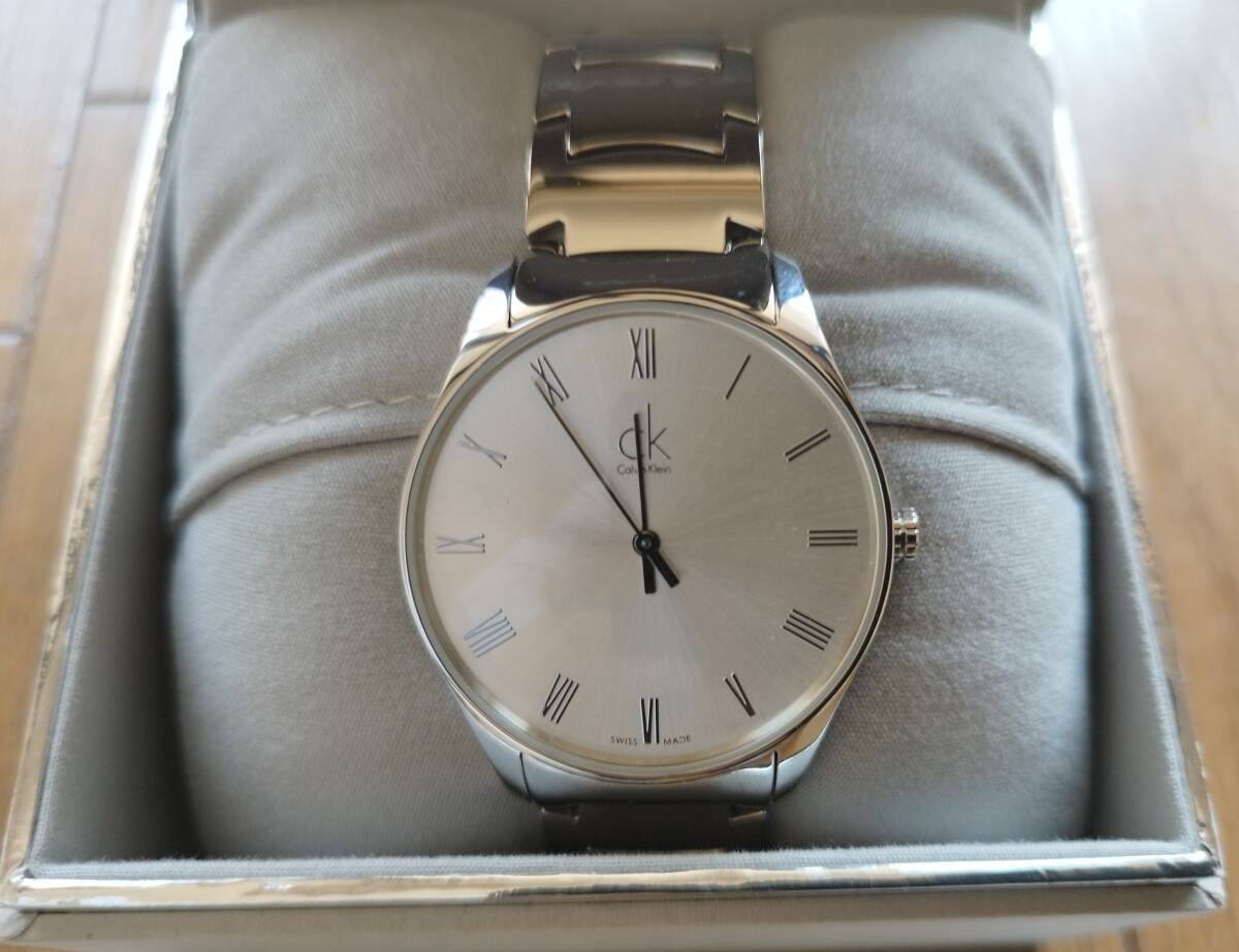 新品未使用Calvin Klein カルバンクライン CK 腕時計 クオーツ アナログ ラウンド シルバー 箱付きの画像1
