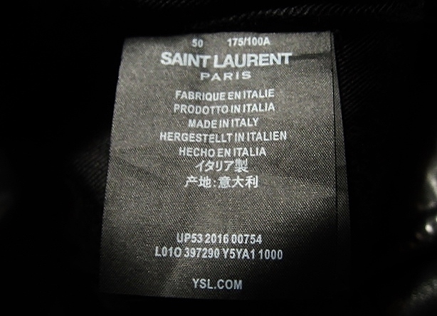 SAINT LAURENT PARIS サンローランパリ 50 ダブルライダースジャケット L01 ラム 羊革 イタリア製 ケリングジャパンの画像4