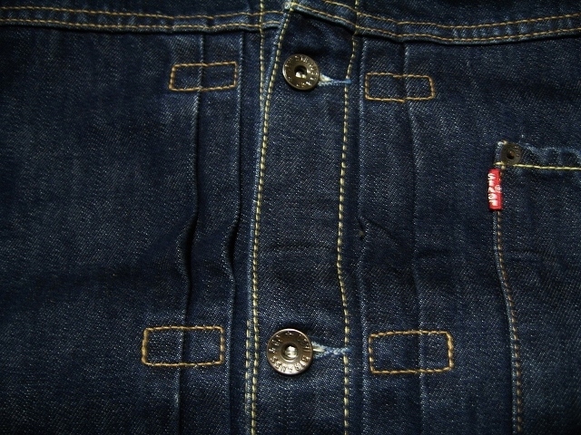 チュニジア製 70501 04 リーバイス S ヨーロッパ Levi's ジージャン デニムジャケット '90s ファースト ユーロ 濃紺 美USEDの画像3