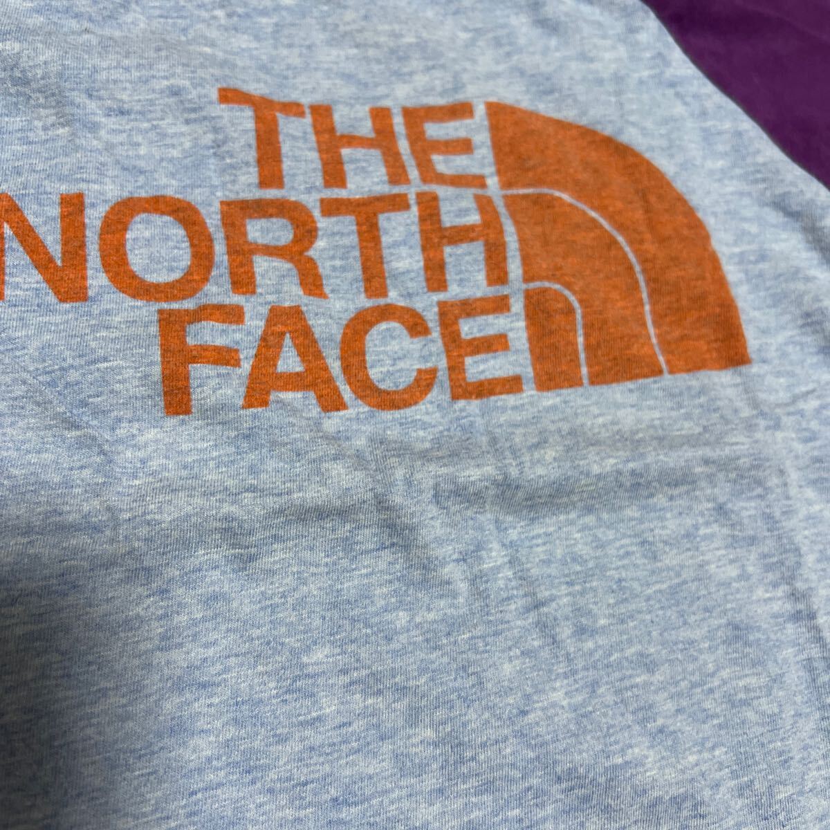 【THE NORTH ノースフェイス ザノースフェイス】ブルー×紫×カーキ×ブラウン切り替え 半袖Tシャツ 100の画像5