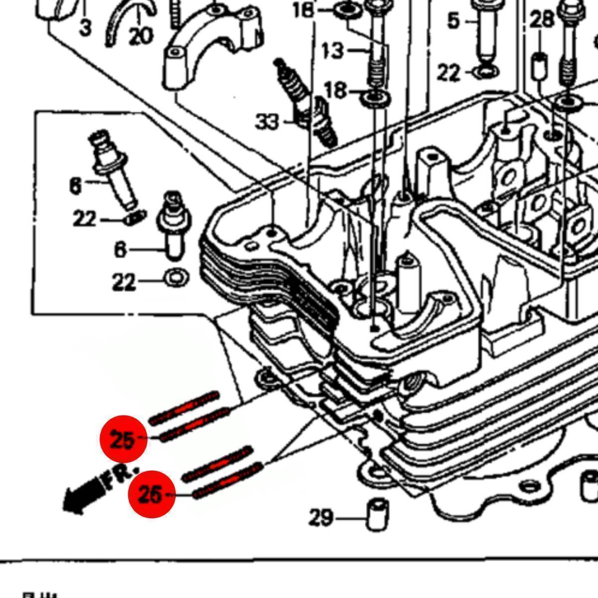 GB250 2～5型 スタッドボルト　クラブマン　4本セット　純正　新品　MC10 マフラー　エキパイ　エンジン　HONDA ホンダ_画像1