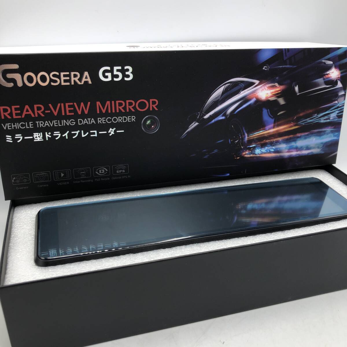 【未検品】GOOSERA G53 ドライブレコーダー ミラー型 12インチ超大画面 前後カメラ GPS搭載 32GBSDカード付属 /Y20064-J1の画像1