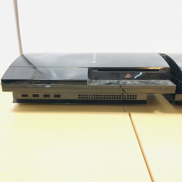 【動作確認済み/ジャンク/24-04-254】SONY PlayStation3 PS3 本体 CECHB00 クリアブラック 20GB 2台 プレステ3_画像2