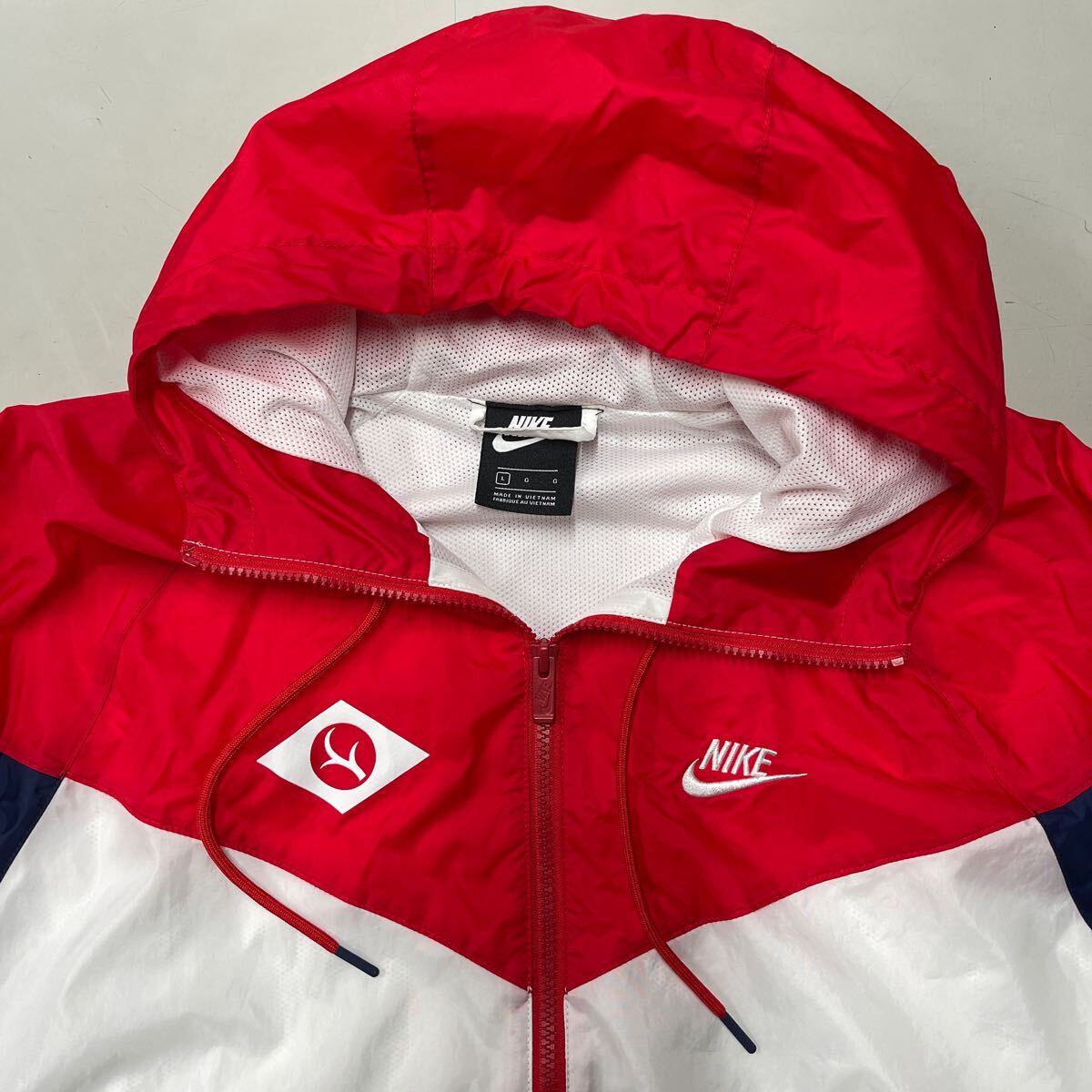 NIKE ナイロンジャケット WHT nike WR HD JKT White AR2192-104 パーカー Lサイズ フルジップ メンズ アウター ナイキ オーバーサイズ の画像2