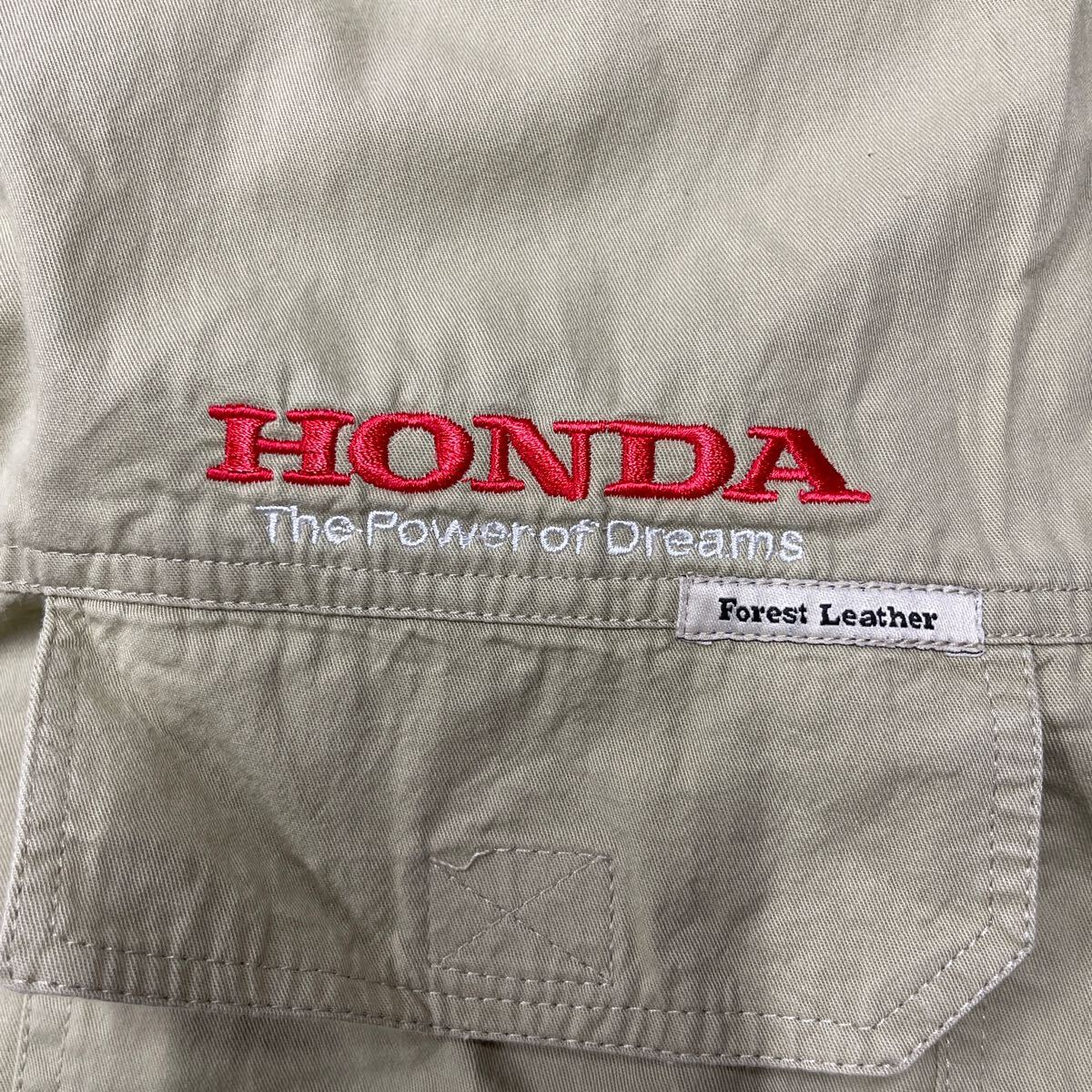 大きいサイズ Forest Leather フォレスト レザー ワークシャツ HONDA ホンダ FIN DE SEMANA EVEREADY 刺繍 企業 Lサイズ メンズ 古着_画像3