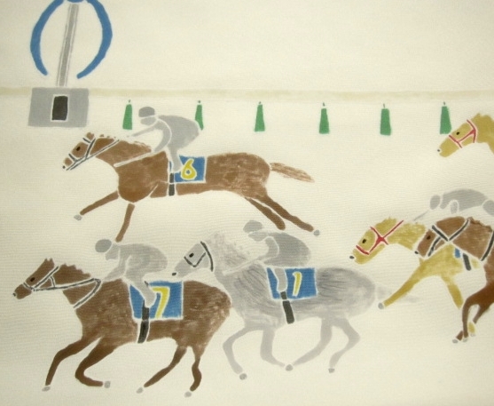 [ goal front. ultra mileage . mileage horse ]. Izumi silk * total hand .... dyeing * 9 size Nagoya obi ground * simplified 