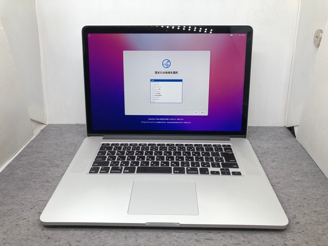 【Apple】MacBook Pro 15inch Mid 2015 A1398 Corei7-4980HQ 16GB SSD1TB AMD Radeon R9 M370X 2GB OS12 中古Mac 充放電回数少の画像1