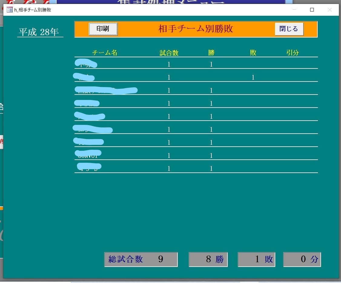 KK.草野球集計システム Access2000 スコアー 計算 野球 ソフトボール_画像7
