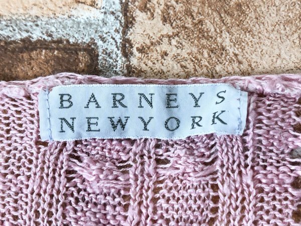 BARNEYS NEW YORK バーニーズニューヨーク レディース Vネック ニットセーター M ピンク 麻アクリル_画像2