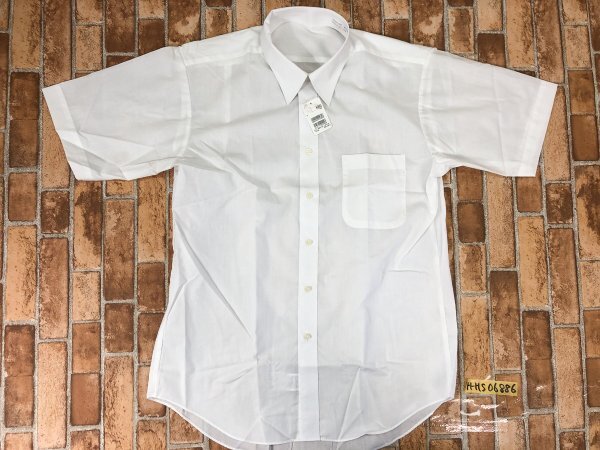 Совершенно новый! Flex Japan Co., Ltd. Мужская форма стабильная рубашка с короткими рукавами для грудной клетки 42 белый полиэфир хлопок