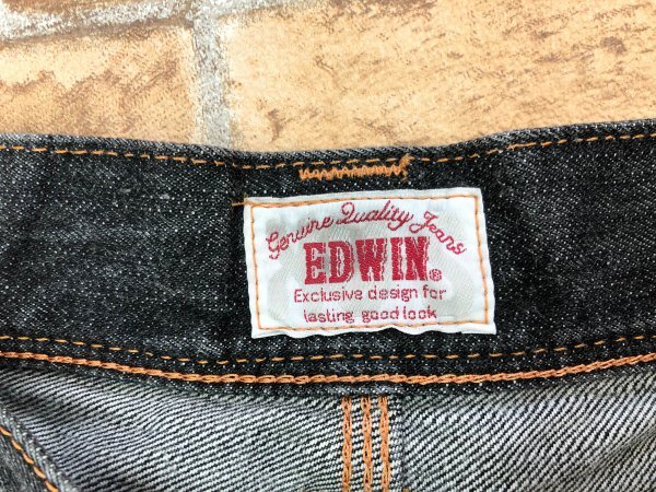 EDWIN 411XVS エドウィン メンズ ストレート デニムジーンズパンツ 32 黒グレー 綿 シンチバックの画像2