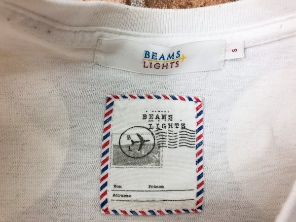 BEAMS LIGHT Beams laitsu lady's polka dot * dot print short sleeves T-shirt S white 
