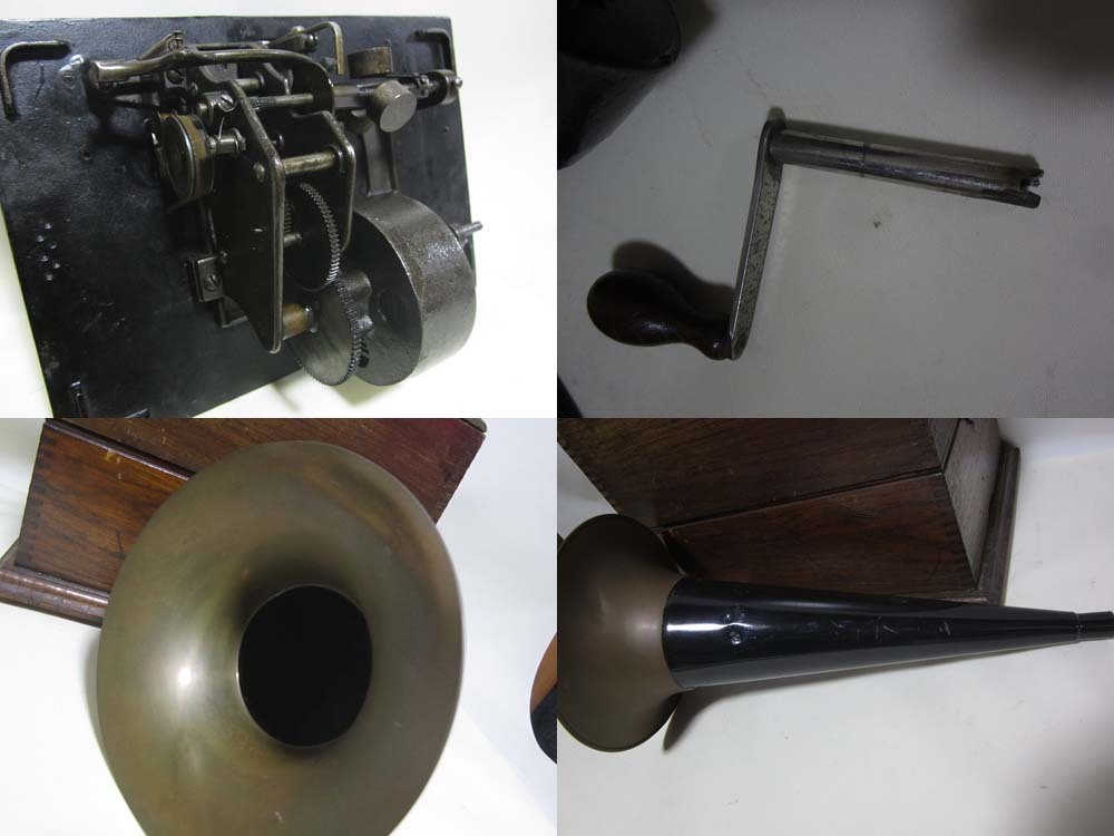 ★☆エジソン 蝋管蓄音機 1898年 2分用 ホーン付き 現状品☆★の画像8