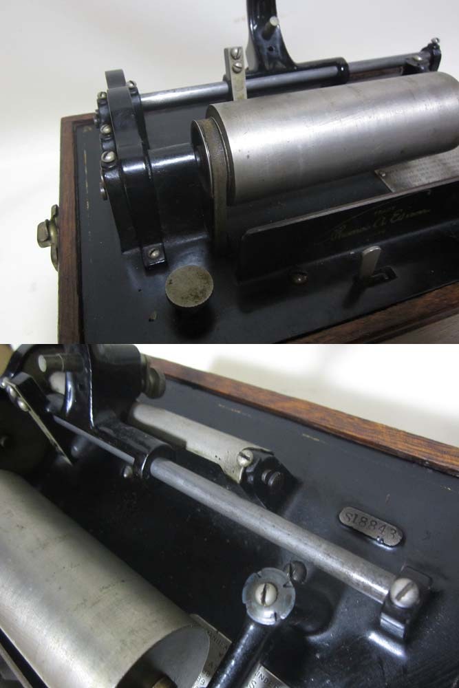 ★☆エジソン 蝋管蓄音機 1898年 2分用 ホーン付き 現状品☆★の画像6