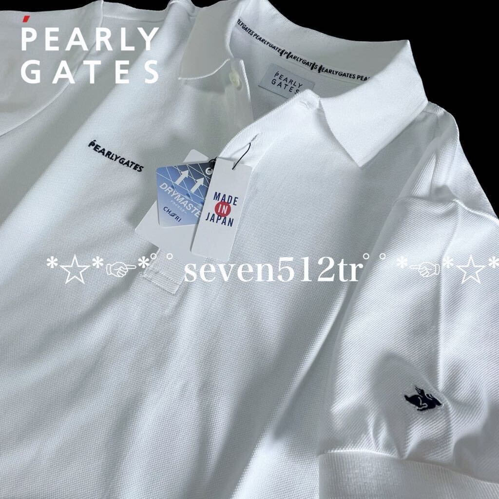本物 新品 40787135 PEARLY GATESパーリーゲイツ/5(サイズL)超人気 ドライマスター半袖ポロシャツ フライングラビット・吸収拡散 日本製_画像1
