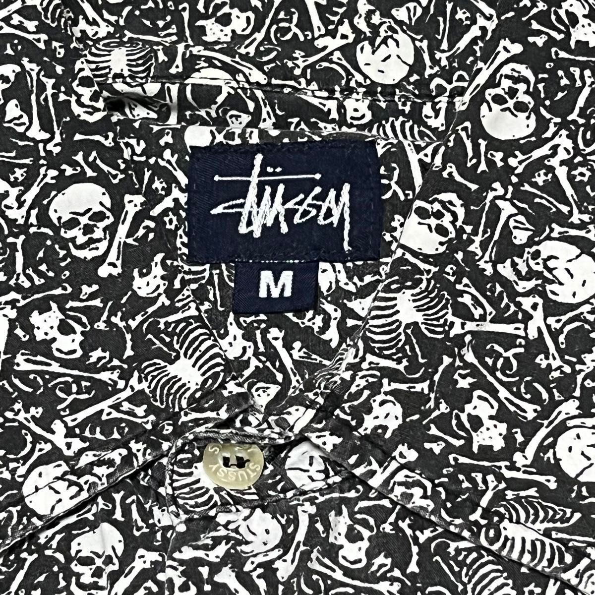 激レア】90's OLD STUSSY スカル ボーン シャツ Lサイズ相当 総 激レア】90's OLD STUSSY スカル ボーン シャツ Lサイズ相当 総