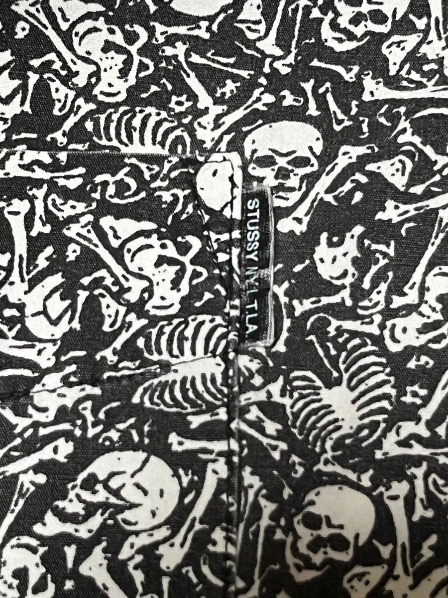 激レア】90's OLD STUSSY スカル ボーン シャツ Lサイズ相当 総 激レア】90's OLD STUSSY スカル ボーン シャツ Lサイズ相当 総