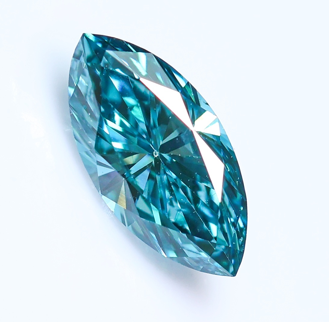 [100 jpy ~]0.607ct natural diamond Fancy Deep Greenish Blue( treat )SI1 MQ cut 