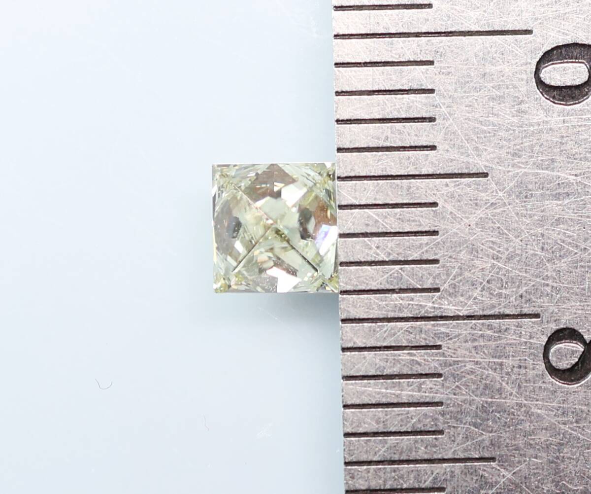 【１００円～】VS1！0.525ｃｔ 天然ダイヤ VERY LIGHT YELLOW（ナチュラルカラー）SQカット_画像5