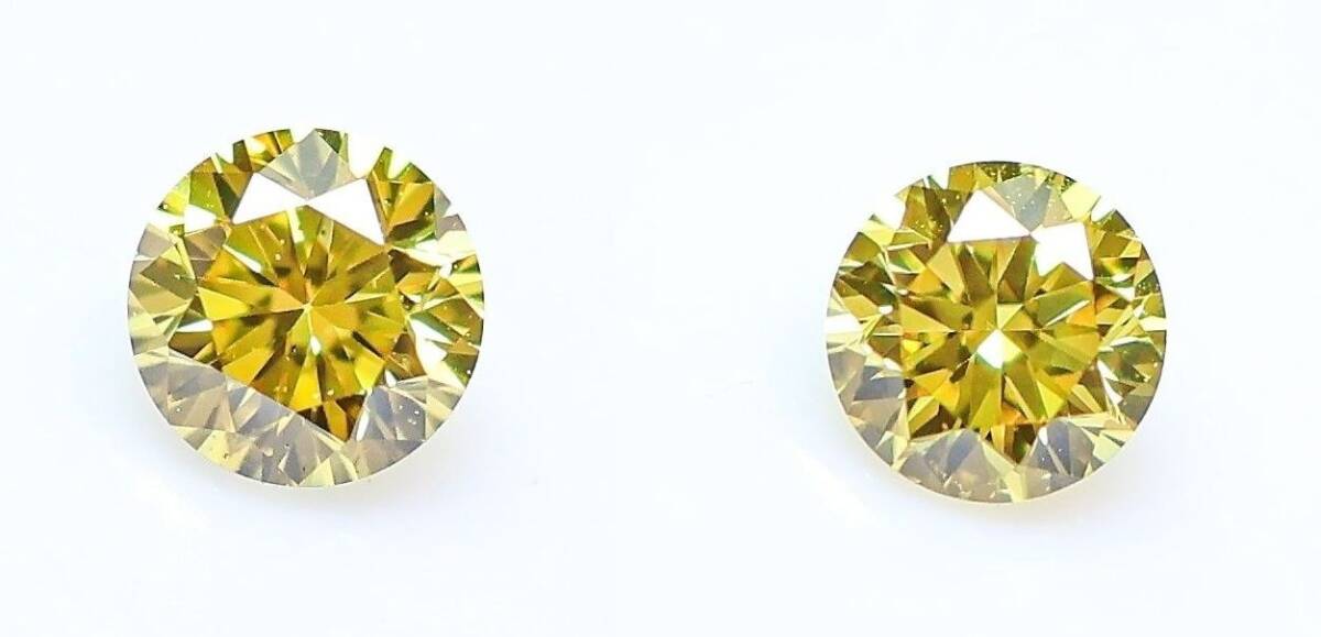 [100 jpy ~]VS Class! pair loose total 0.163ct natural diamond FANCY VIVID YELLOW( natural color )