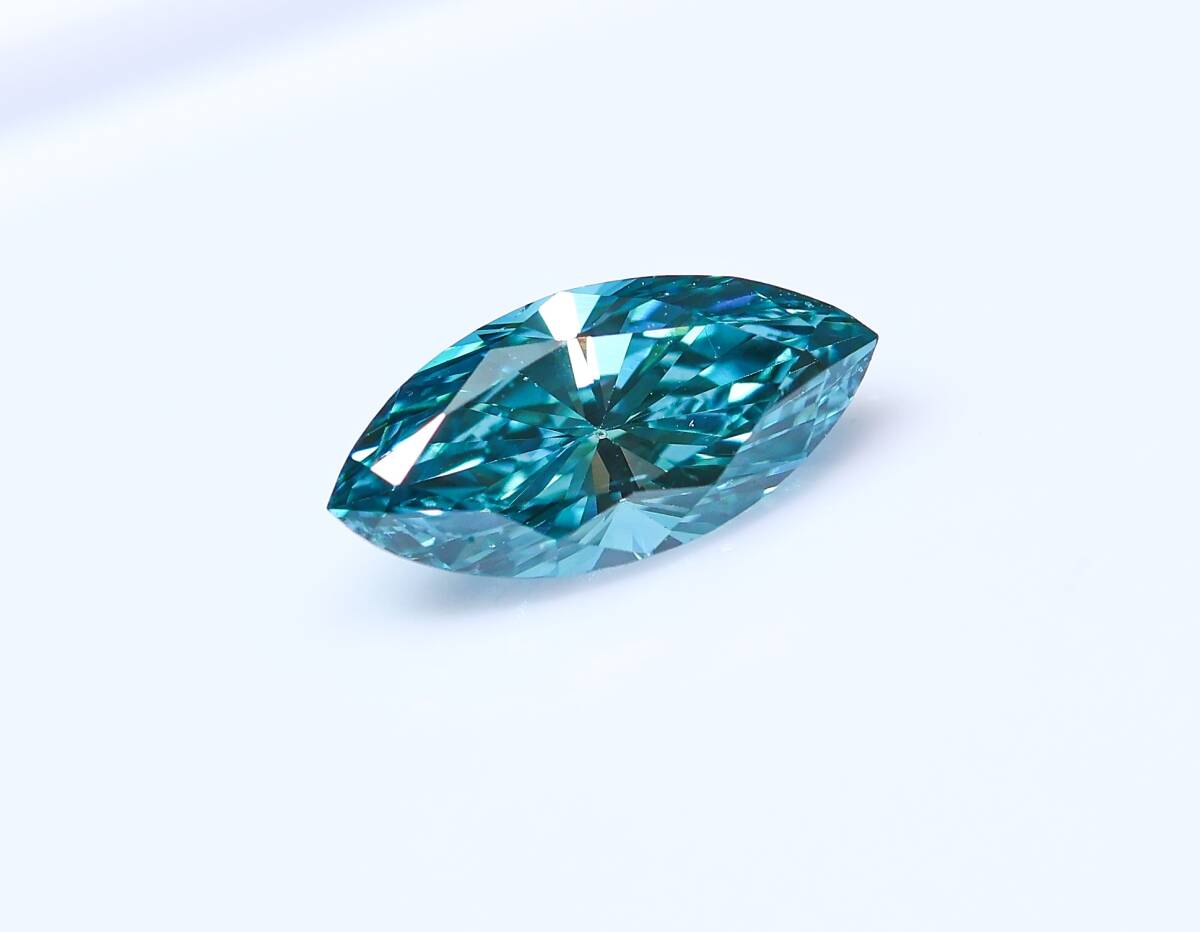 [100 jpy ~]0.607ct natural diamond Fancy Deep Greenish Blue( treat )SI1 MQ cut 