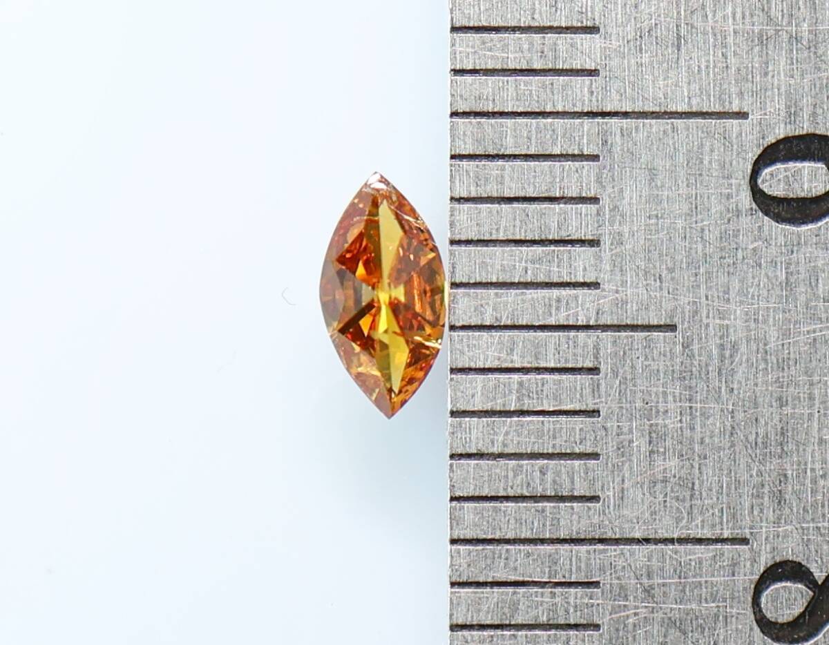 [100 jpy ~]0.285ct natural diamond FANCY DEEP YELLOWISH ORANGE( natural color )I1 MQ cut 
