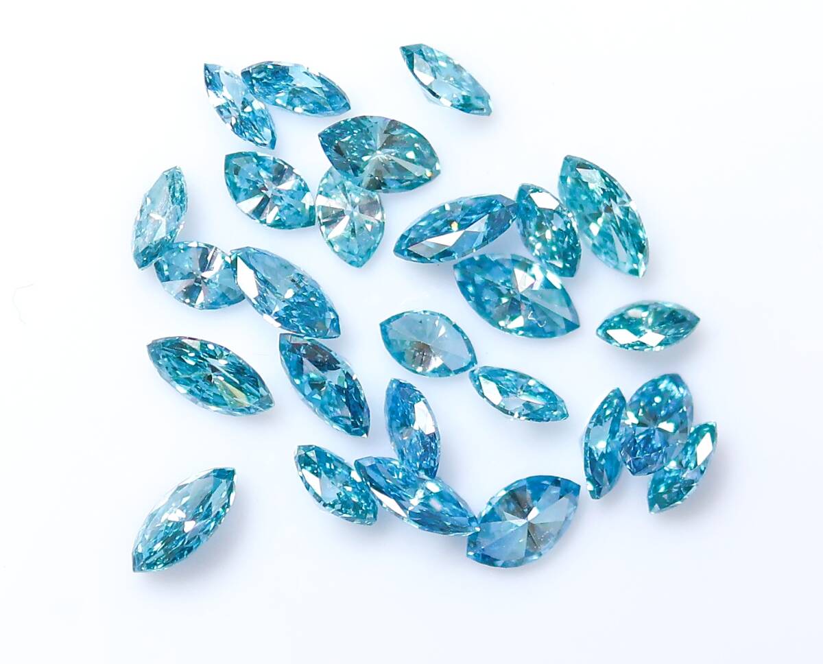 [100 jpy ~] total 1.58ct!26pc natural blue diamond ( treat )MQ cut 
