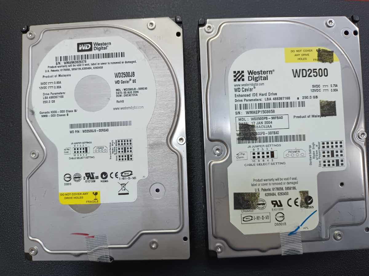 WD/HGST 200GB~320GB 3.5インチ SATA HDD 4個セット■現状品_画像2