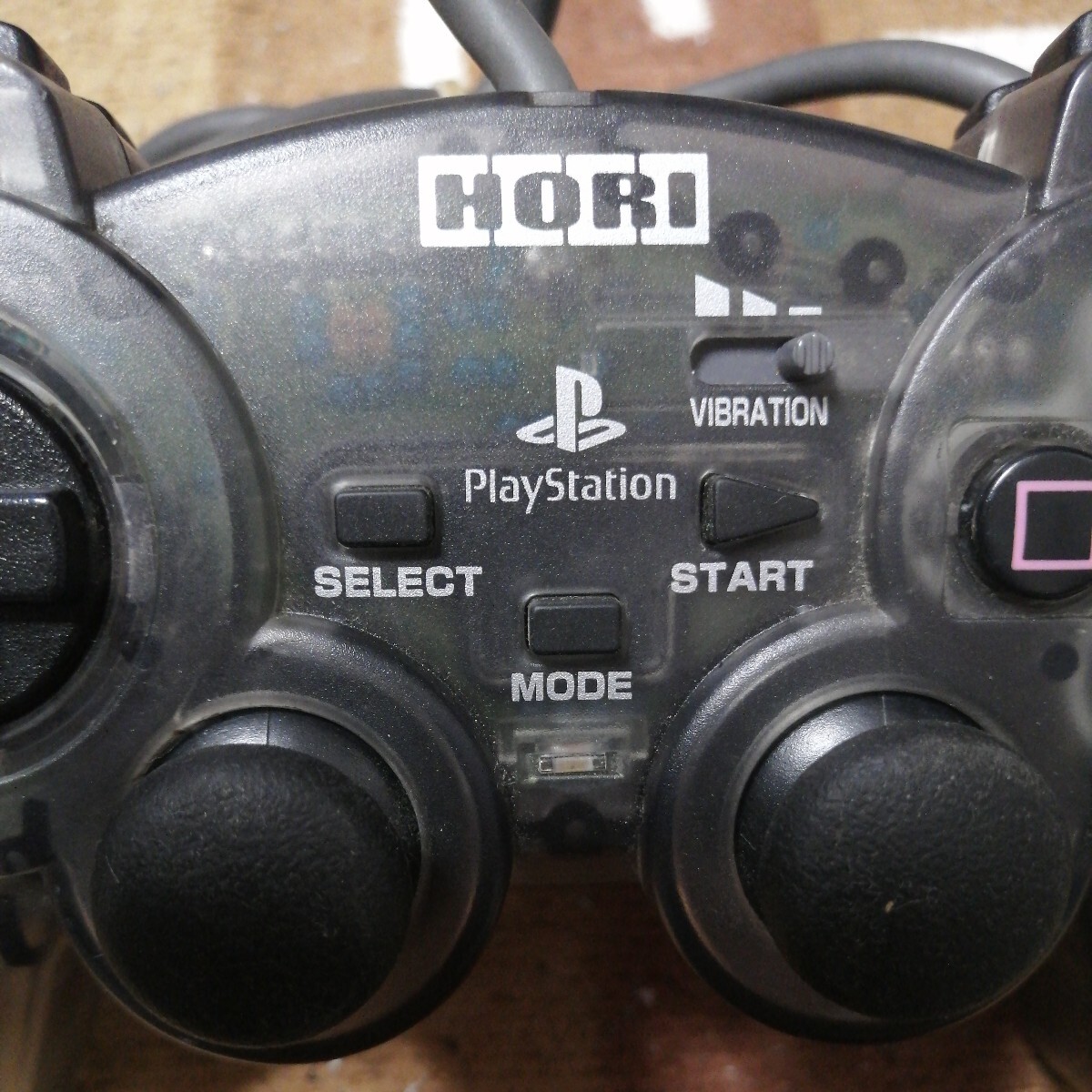 動作確認済 HORI PS PS2 コントローラー アナログ 振動 パッド クリア ブラック PlayStation プレイステーション ホリ_画像4