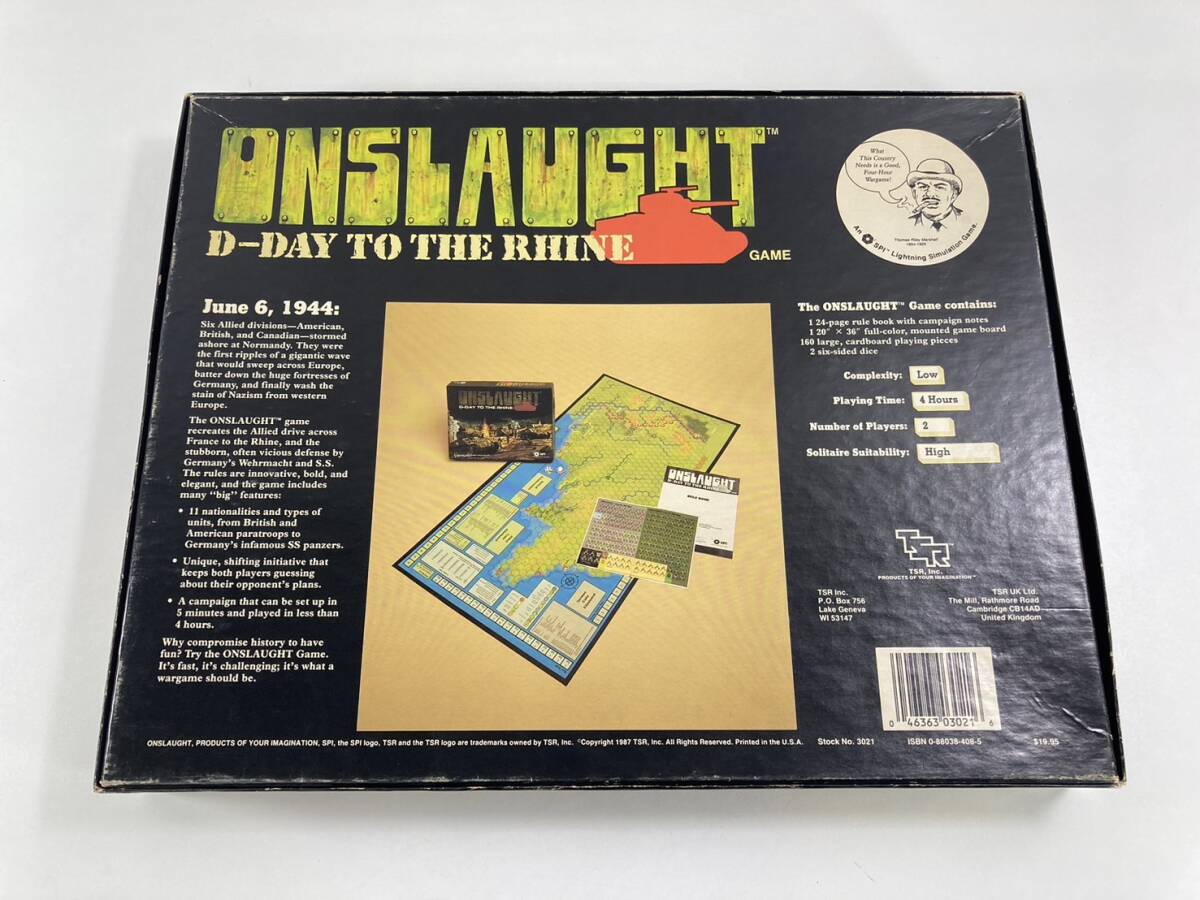 【現状品】SPI オンスロート ONSLAUGHT D-DAY TO THE RHINE ボードゲームの画像2