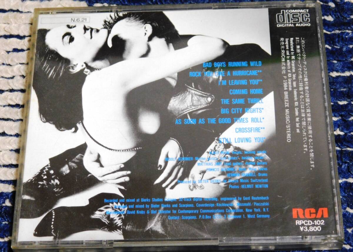 SCORPIONS LOVE AT FIRST STING RPCD-102 国内旧規格CD 日本盤 税表記なし 3800円盤 スコーピオンズ の画像2