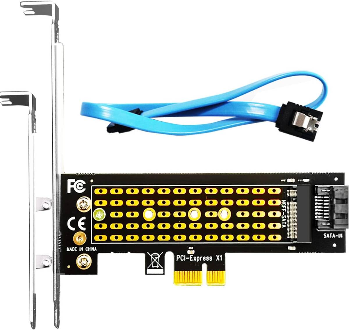 GLOTRENDS PA09-SA M.2 SATA - SATA III PCIe変換アダプターカード、M.2 SATA SSD_画像1