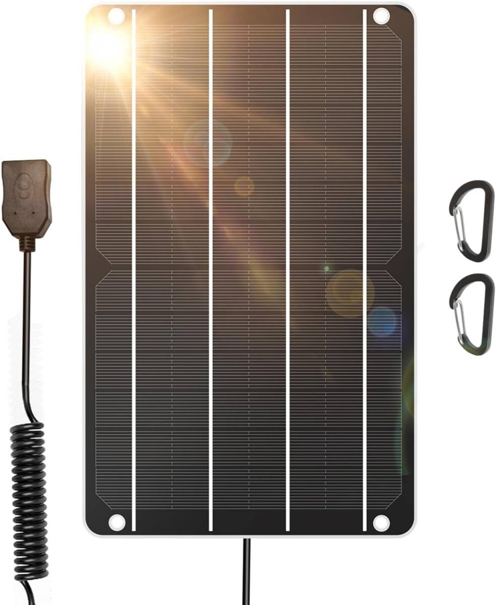 6W FlexSolar ソーラーパネル 6W 5V 高性能単結晶 usb超薄携帯型 屋外 防水 ソーラー充電器 スマホなどに対応_画像1