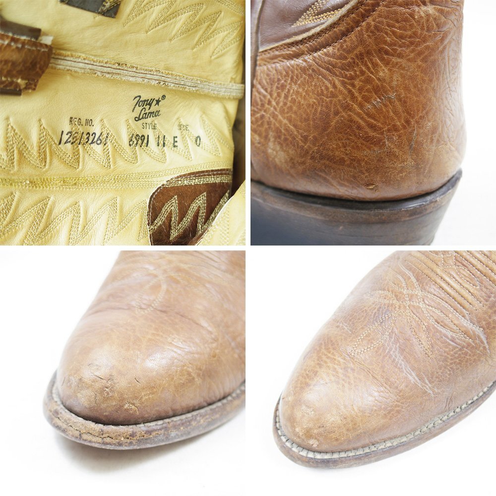 USA made 11E inscription 29cm corresponding Tony Lama Tony Lama western boots pesko boots leather leather shoes tea Brown 2 tone 24.4.2/P531