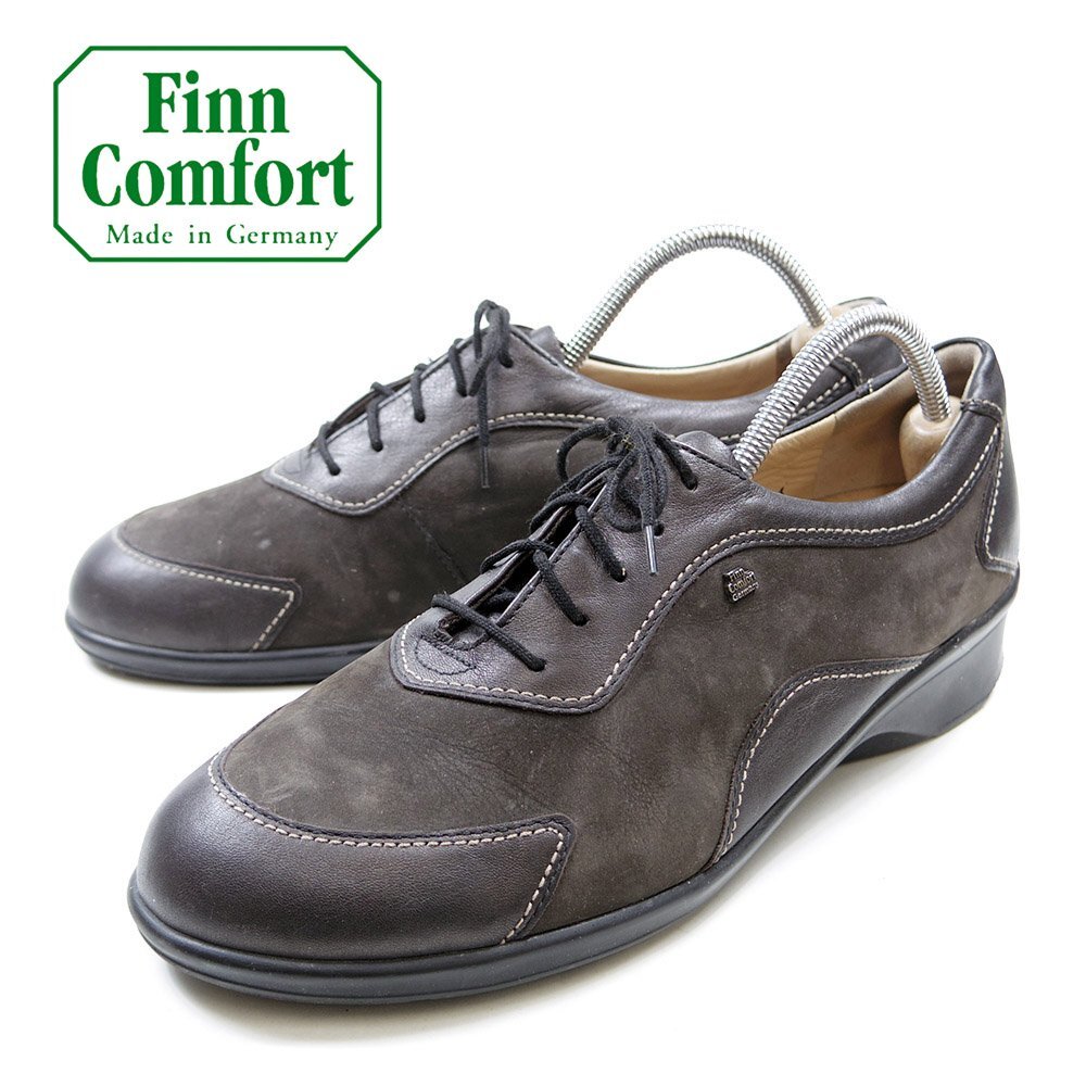 7 inscription 25.5. corresponding Finn Comfort fins comfort leather shoes Brown metallic /24.4.12/P675