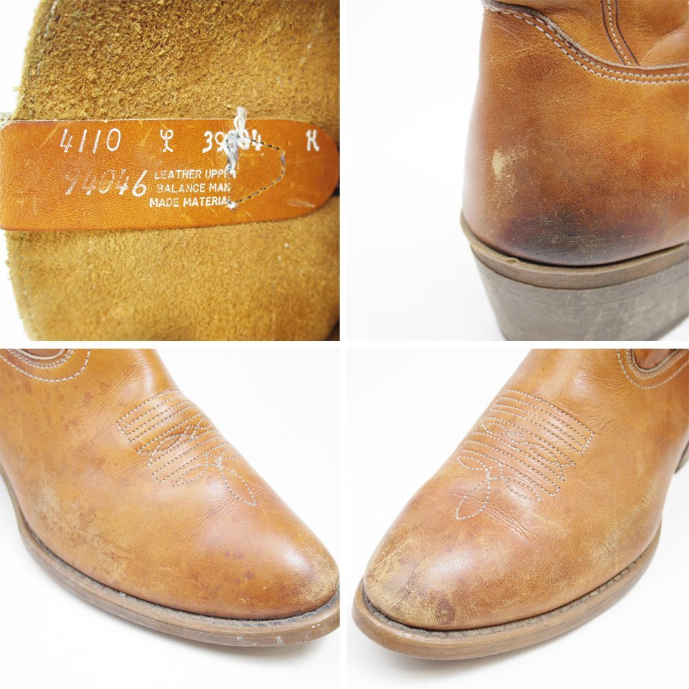 4110 inscription 29cm corresponding LANDIS Vintage western boots pesko boots Short leather shoes leather shoes Brown tea 24.4.26/P797