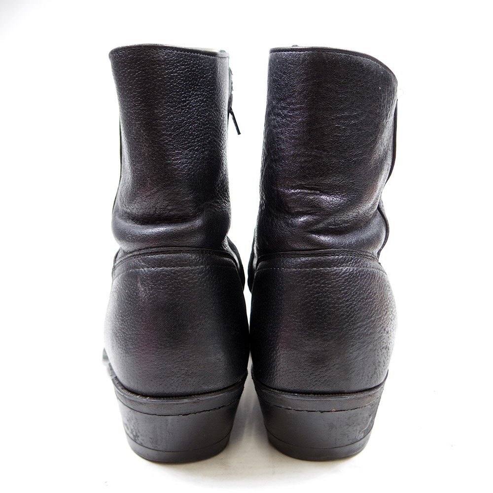 12E表記　30cm相当　Boulet　ブーレイ　ウエスタンブーツ　ショート　革靴　ブラック　黒　カナダ製　レザーブーツ　24.4.27/P806_画像6
