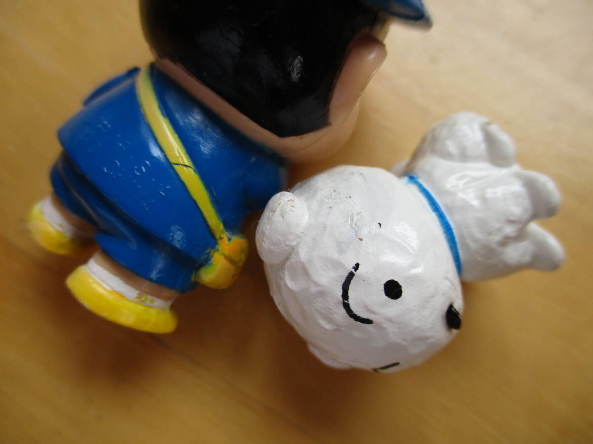 希少☆当時物 1993 クレヨンしんちゃん シロ 彩色 ゴム 人形 2種セット PVC フィギュアの画像9